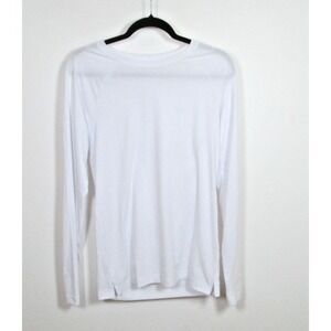 Alo Shirt Mens Small White Long Sleeve Tee Knit Gym Performance